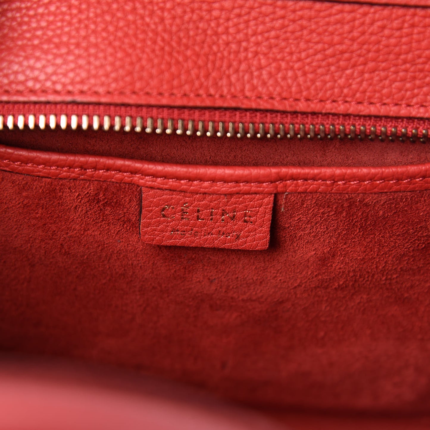 Drummed Calfskin Nano Luggage Red