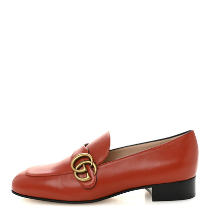 Gucci Malaga Kid Womens GG Marmont Loafers 38.5 Orange 1 of 11