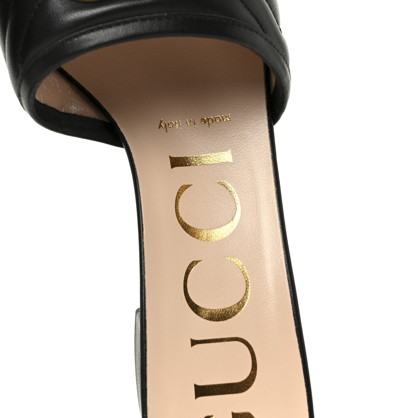 Nappa Matelasse GG Marmont 55mm Slide Sandals 37 Black