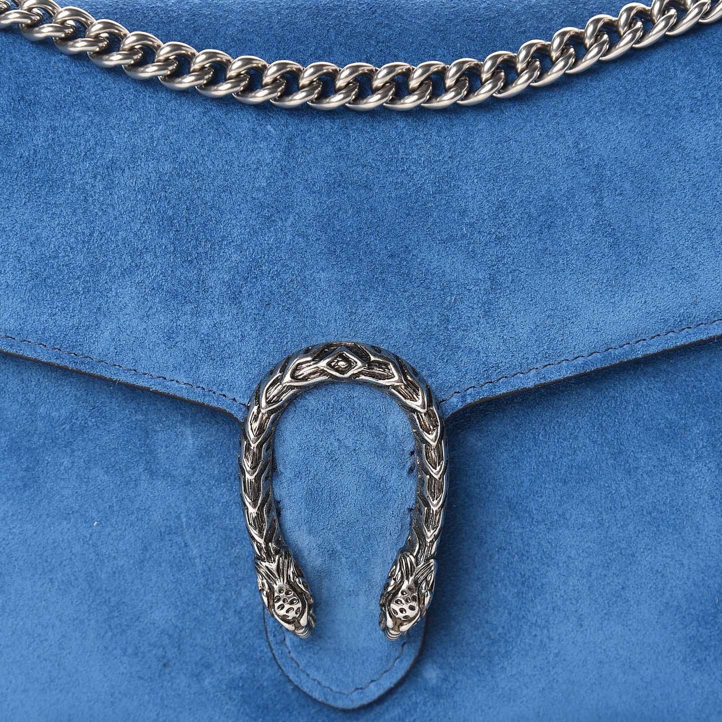 Suede Mini Dionysus Chain Wallet Blue