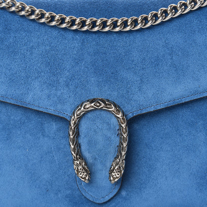 Gucci Suede Mini Dionysus Chain Wallet Blue 8 of 13