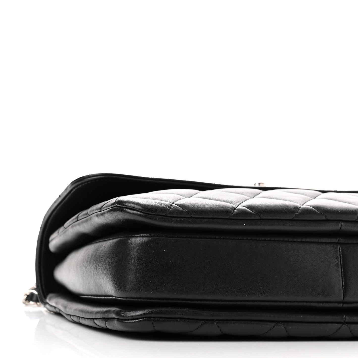 Lambskin Quilted Medium Trendy CC Flap Dual Handle Bag Black