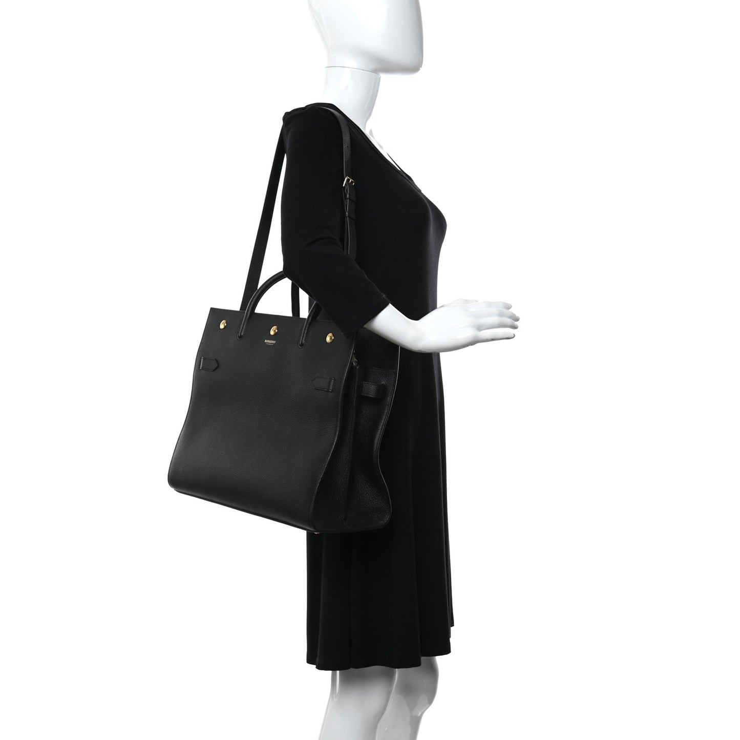 Calfskin Large Tile Tote Black