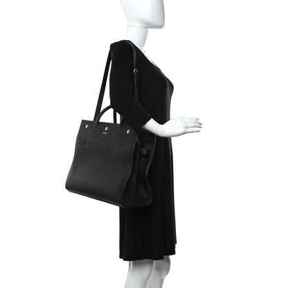 Burberry Calfskin Large Tile Tote Black 2 of 11