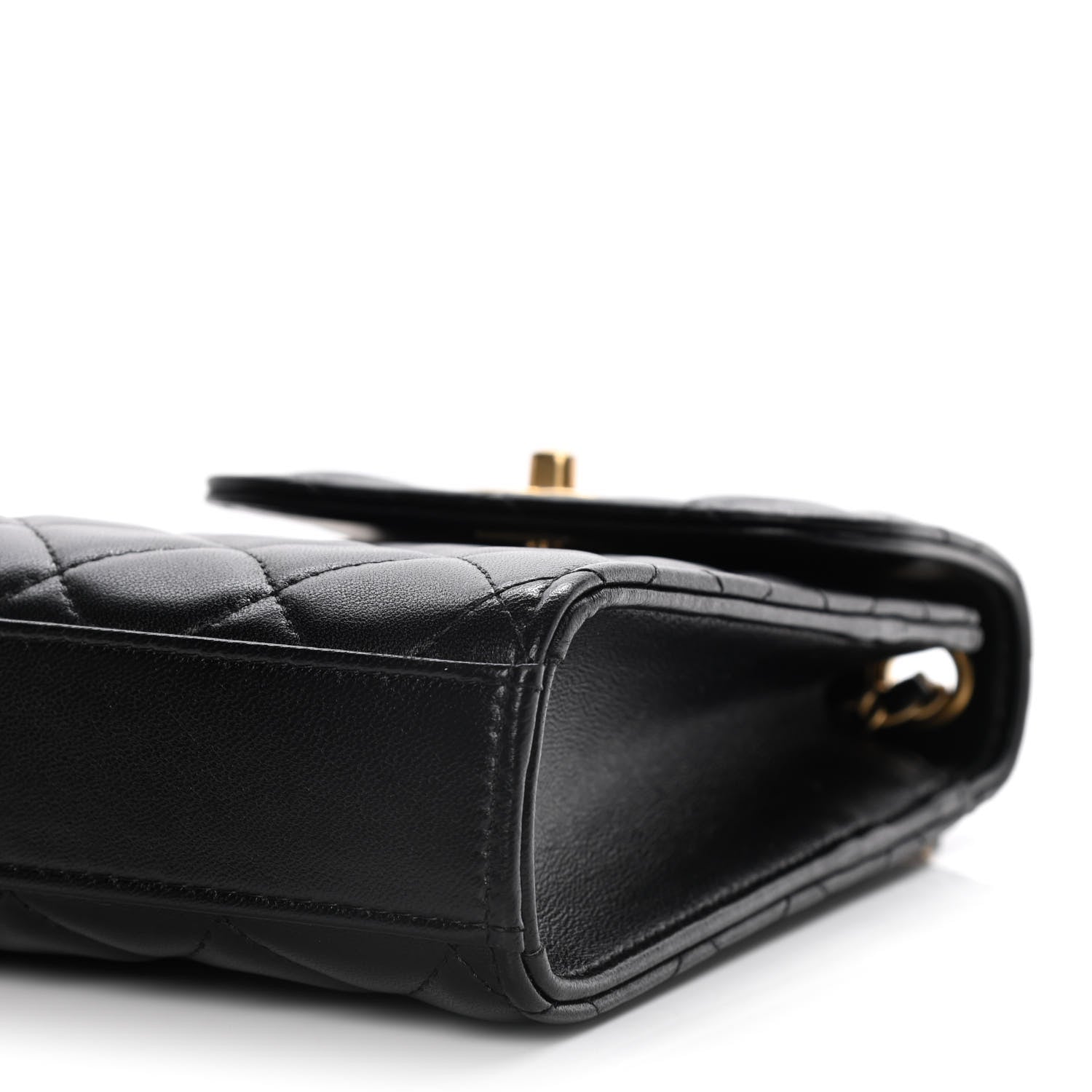 Chanel Lambskin Quilted Vertical Pearl Crush Flap With Chain Black 7 of 15