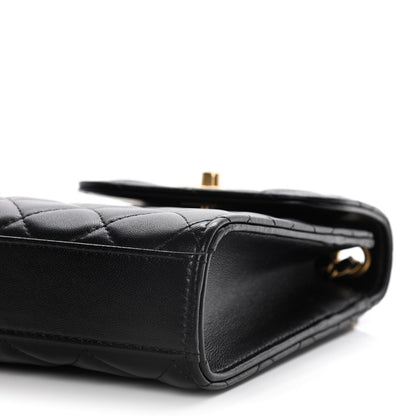 Chanel Lambskin Quilted Vertical Pearl Crush Flap With Chain Black 7 of 15