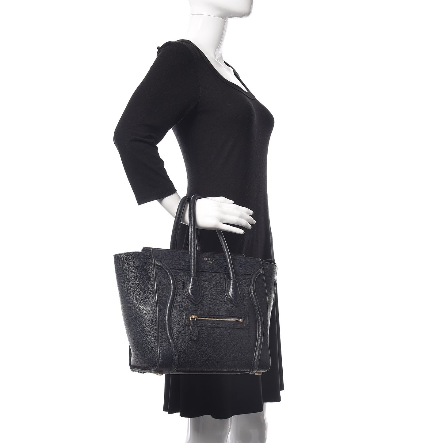 Drummed Calfskin Micro Luggage Midnight