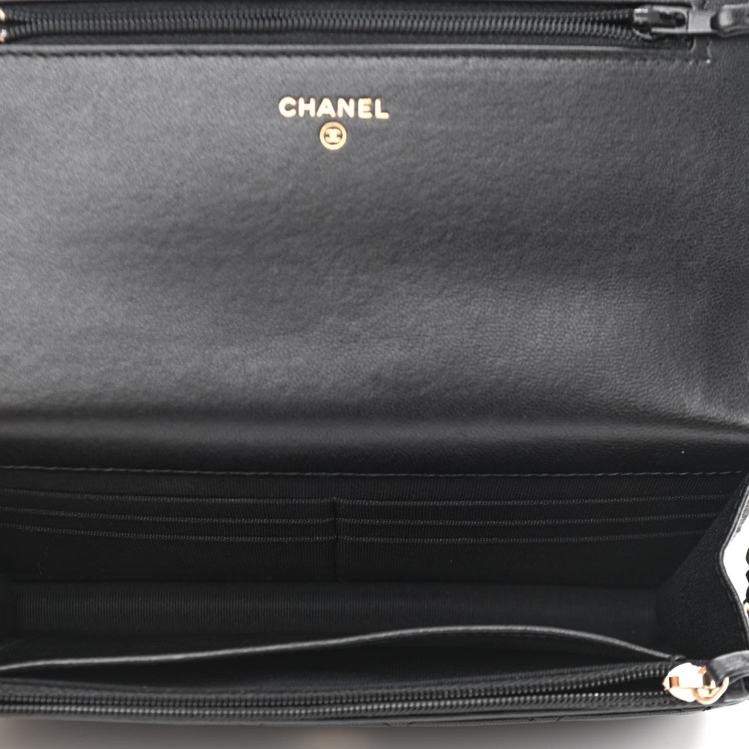 Chanel Lambskin Quilted Pearl Wallet On Chain WOC Black 5 of 12