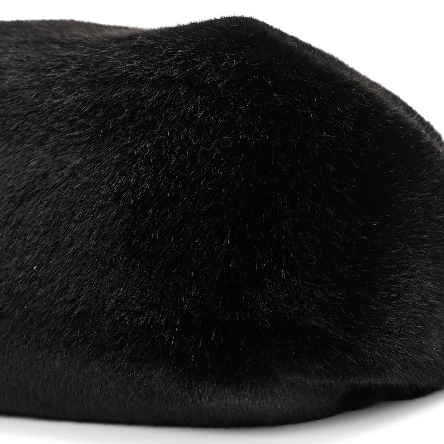 Faux Fur Small Scrunchie Bag Black