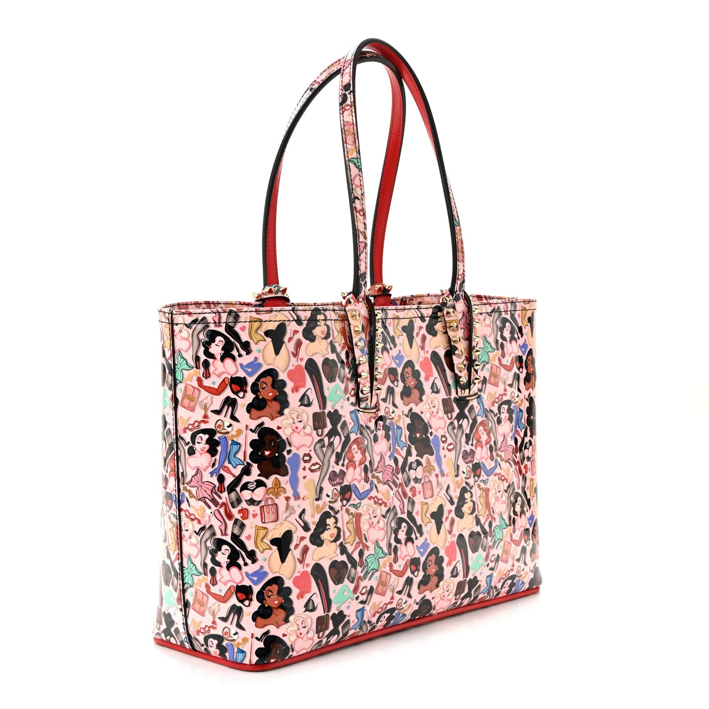 Patent Calfskin Small Dita Cabata Tote Red
