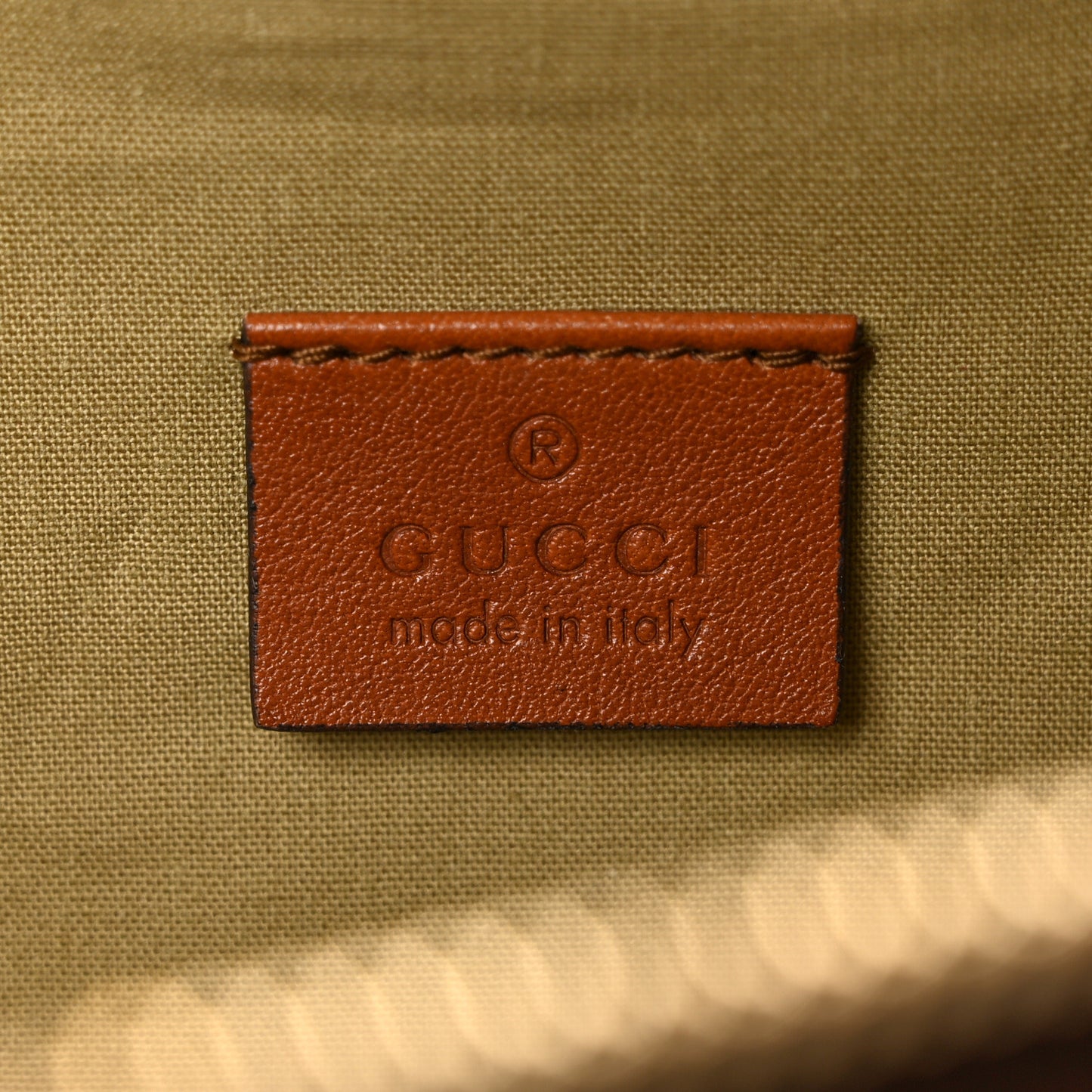 Vintage Canvas Web Belt Bag Sand Cuir