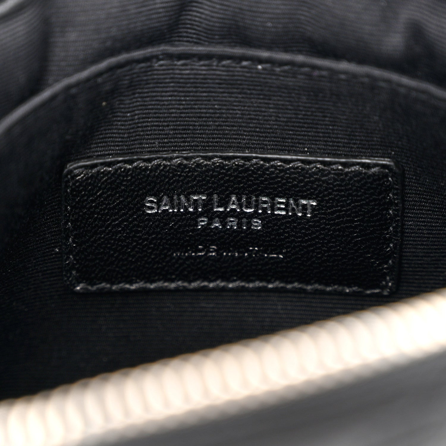 Saint Laurent Calfskin Matelasse Chevron Monogram Pouch Black 6 of 8