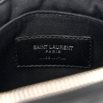 Saint Laurent Calfskin Matelasse Chevron Monogram Pouch Black 6 of 8