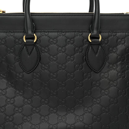 Gucci Guccissima Signature Nappa Small Zip Top Tote Black 8 of 10