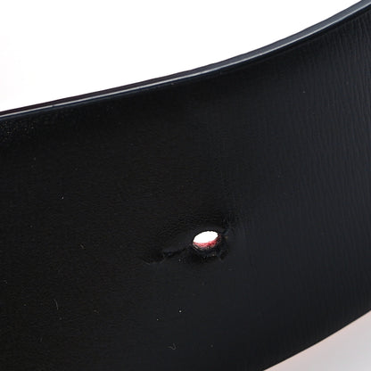 Valentino Garavani Glossy Calfskin Grainy Calfskin Hammered 40mm VLogo Reversible Belt 90 36 Black Rouge Pur 5 of 6