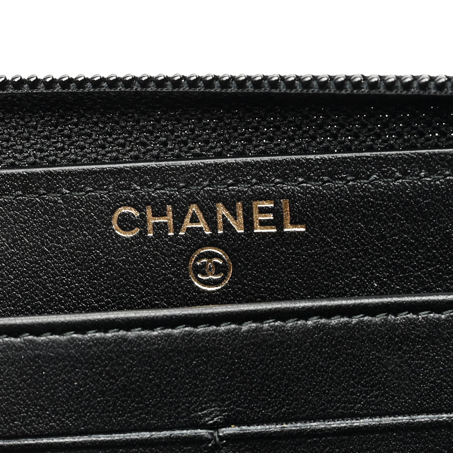 Chanel Caviar Chevron Quilted Zip Around Boy Wallet Black 6 of 7