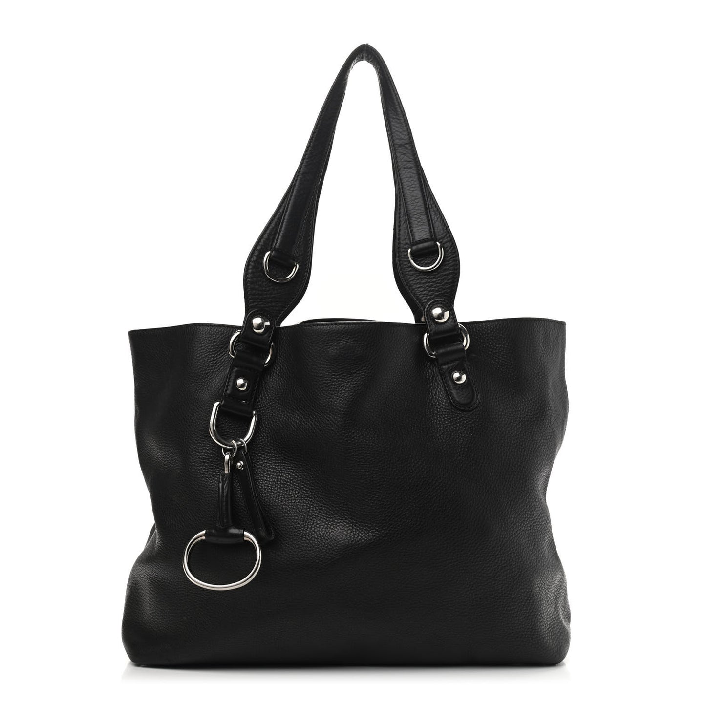Calfskin Medium Icon Bit Tote Black