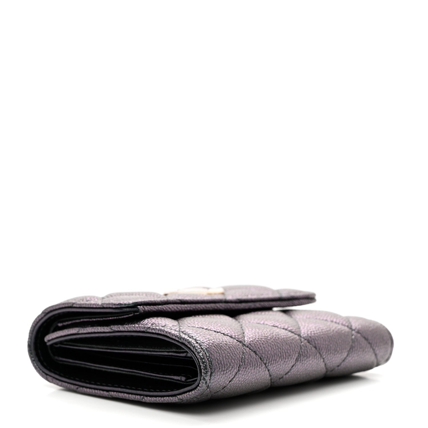 Chanel Iridescent Caviar Quilted Small Flap Wallet Black 4 of 10