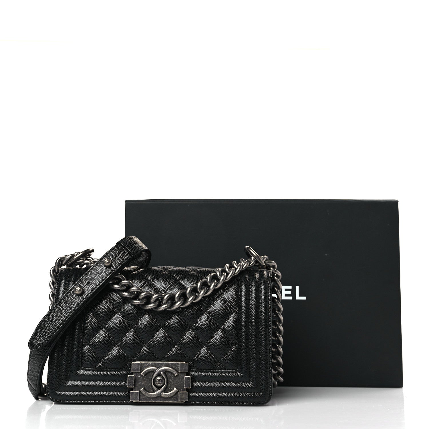 Chanel Caviar Quilted Small Boy Flap Black 10 of 10