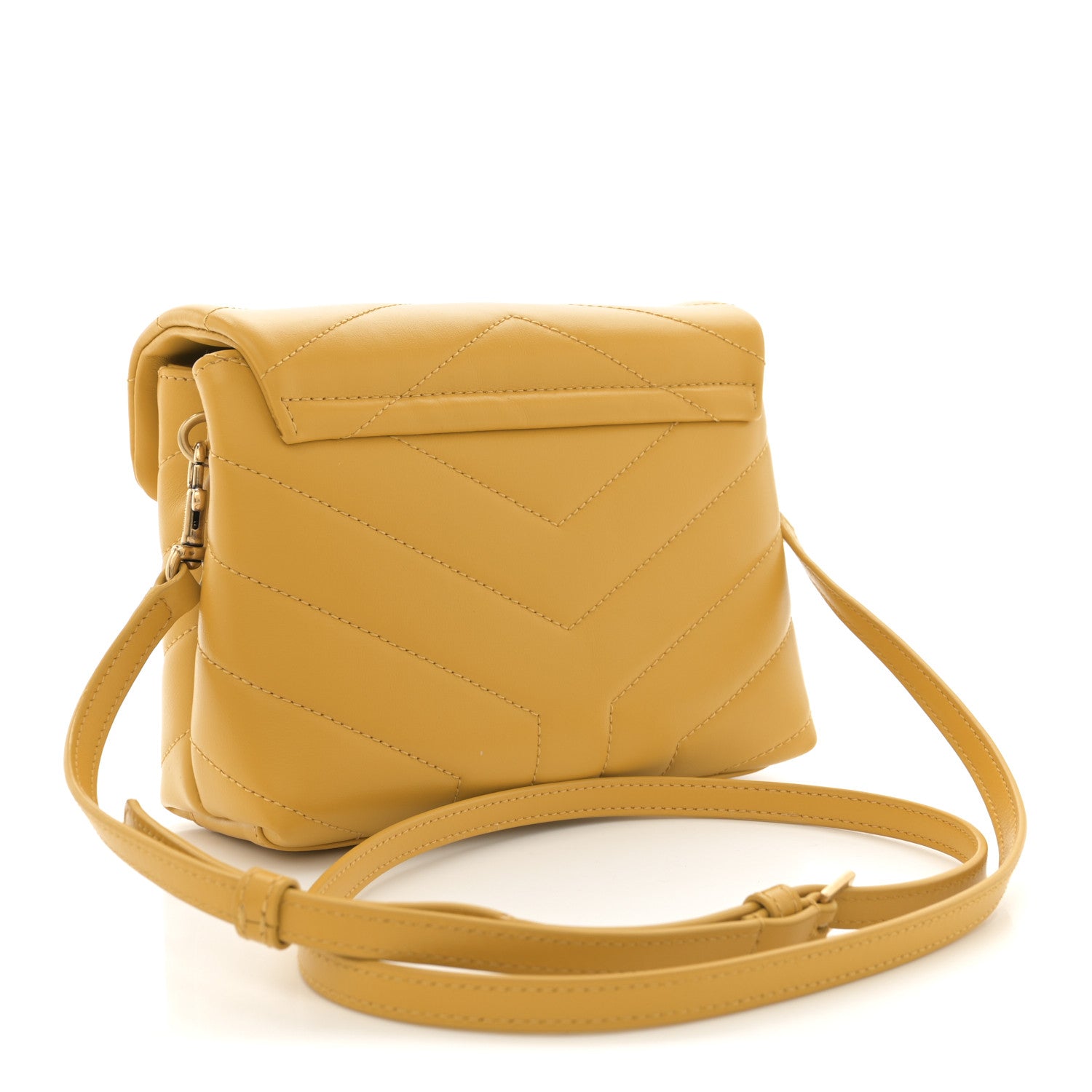 Saint Laurent Calfskin Y Quilted Monogram Toy Loulou Crossbody Bag Saffran 3 of 11
