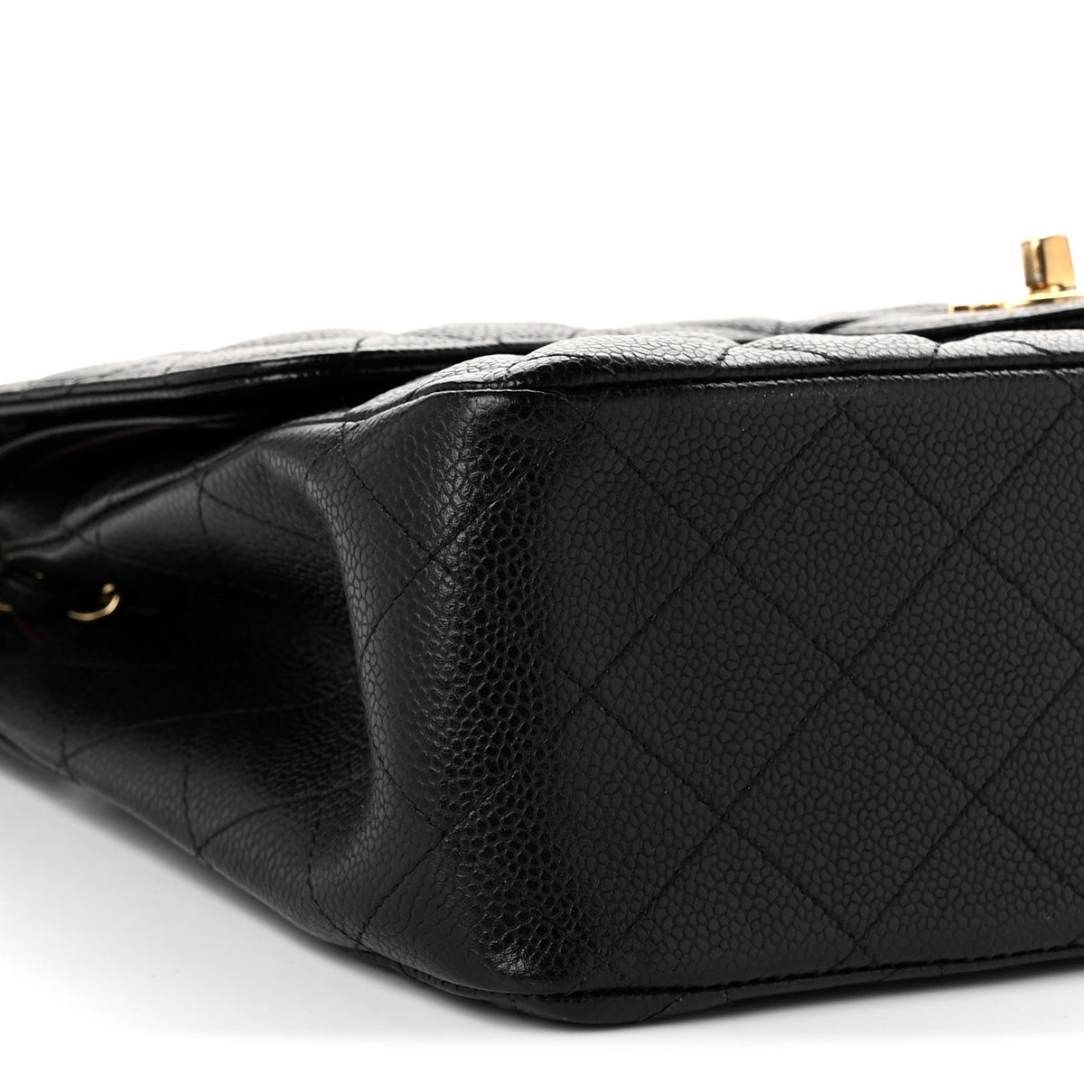 Caviar Quilted Jumbo Double Flap Black