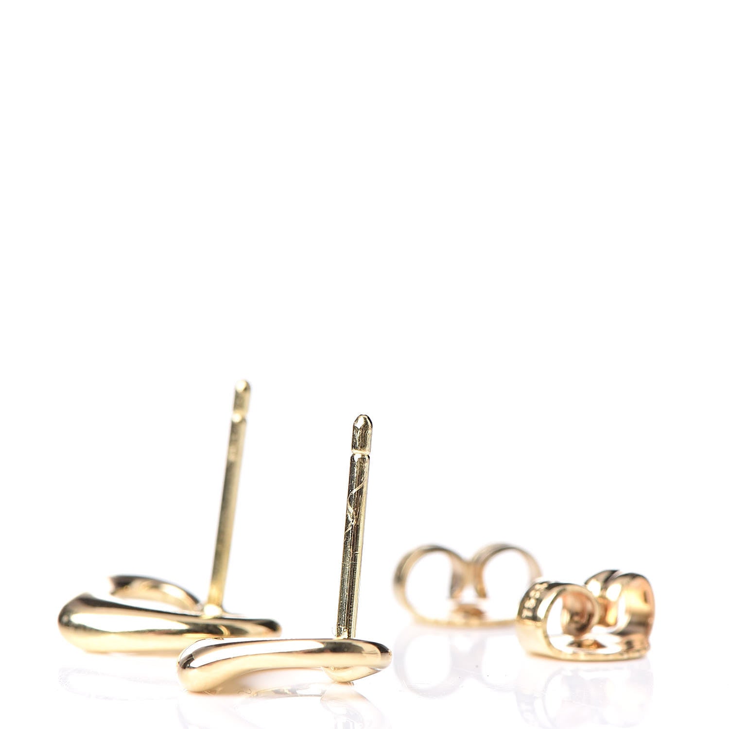 Tiffany 18K Yellow Gold 11mm Elsa Peretti Open Heart Earrings 3 of 4