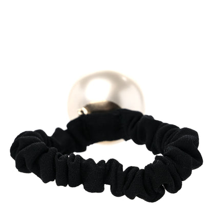 Chanel Pearl CC Hair Tie Black Gold Pearly White 4 of 5