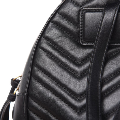 Gucci Calfskin Matelasse GG Marmont Backpack Black 12 of 17