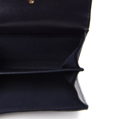 Chanel Caviar Quilted Flap Card Holder Wallet Navy Blue 5 of 9