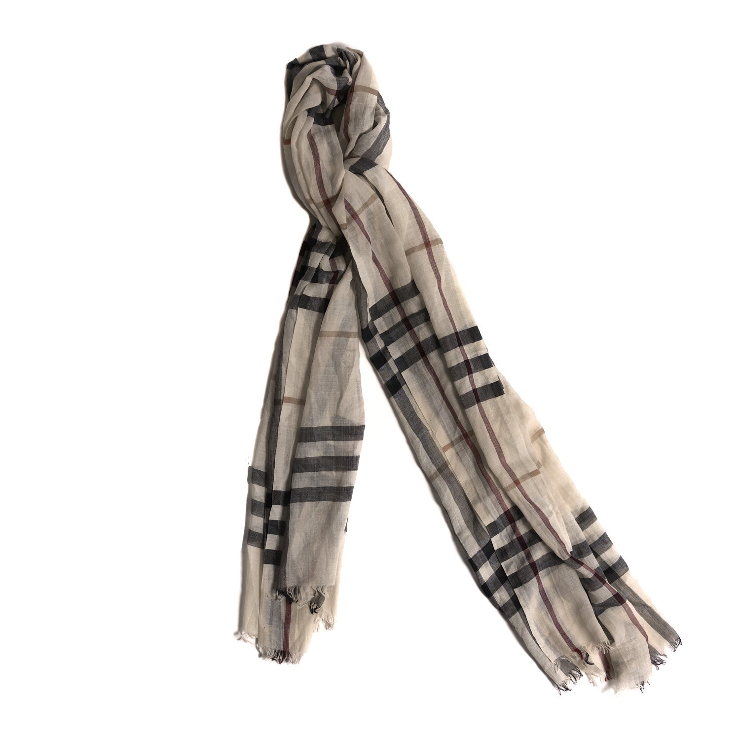 Burberry Wool Silk Gauze Giant Check Scarf Trench 1 of 4