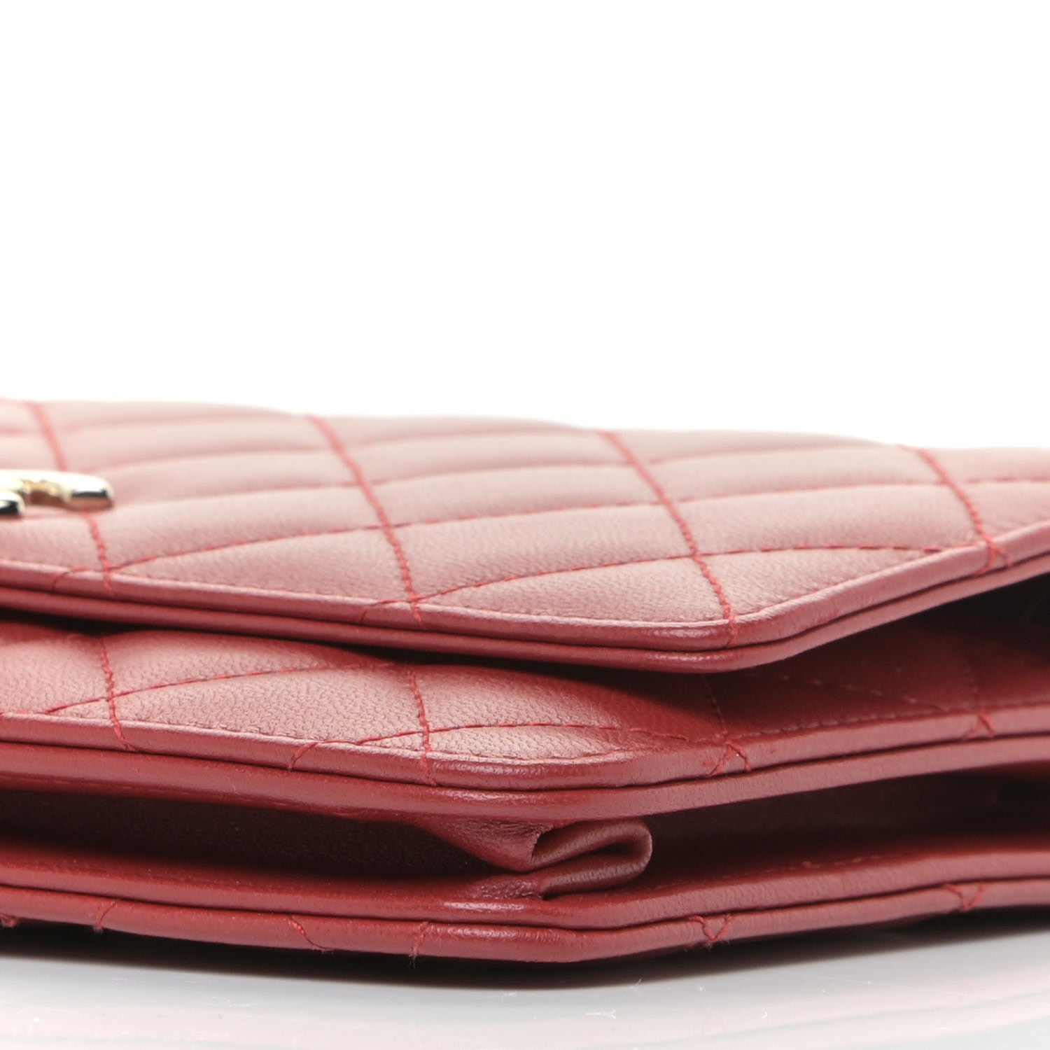 Chanel Lambskin Quilted Trendy CC Wallet On Chain WOC Red 9 of 12