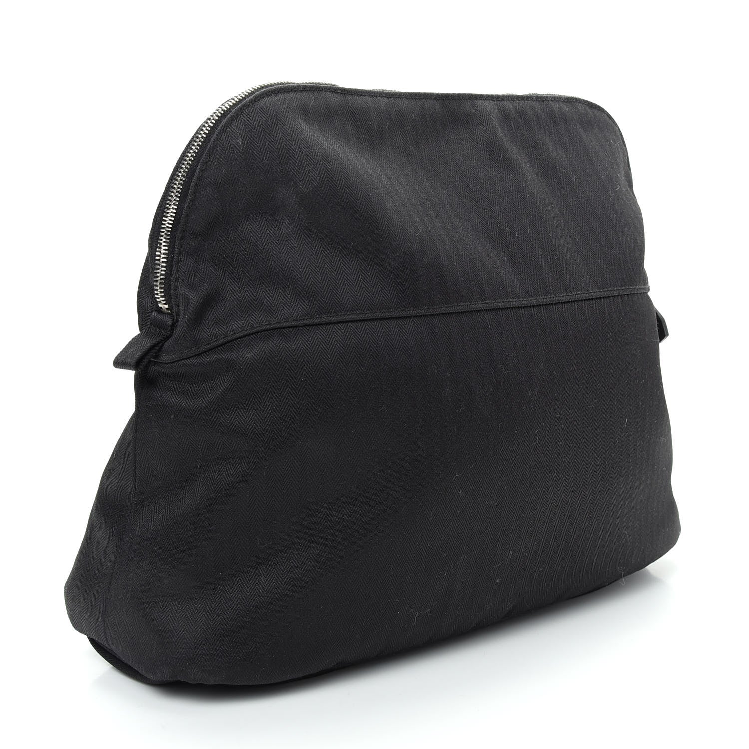Hermes Cotton Canvas Bolide Travel Cosmetic Pouch Black 3 of 12