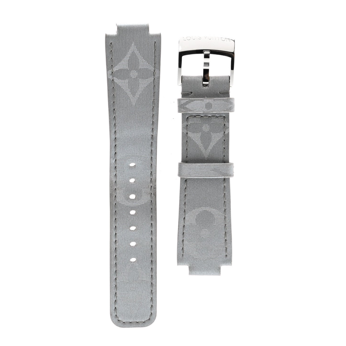 Monogram Satellite Tambour 10mm Watch Strap Silver