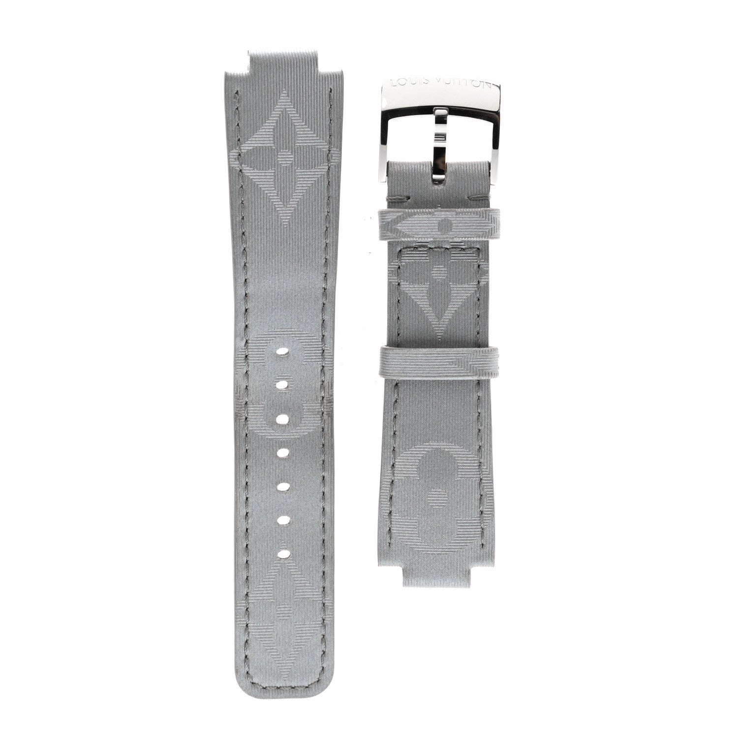 Louis Vuitton Monogram Satellite Tambour 10mm Watch Strap Silver 1 of 7