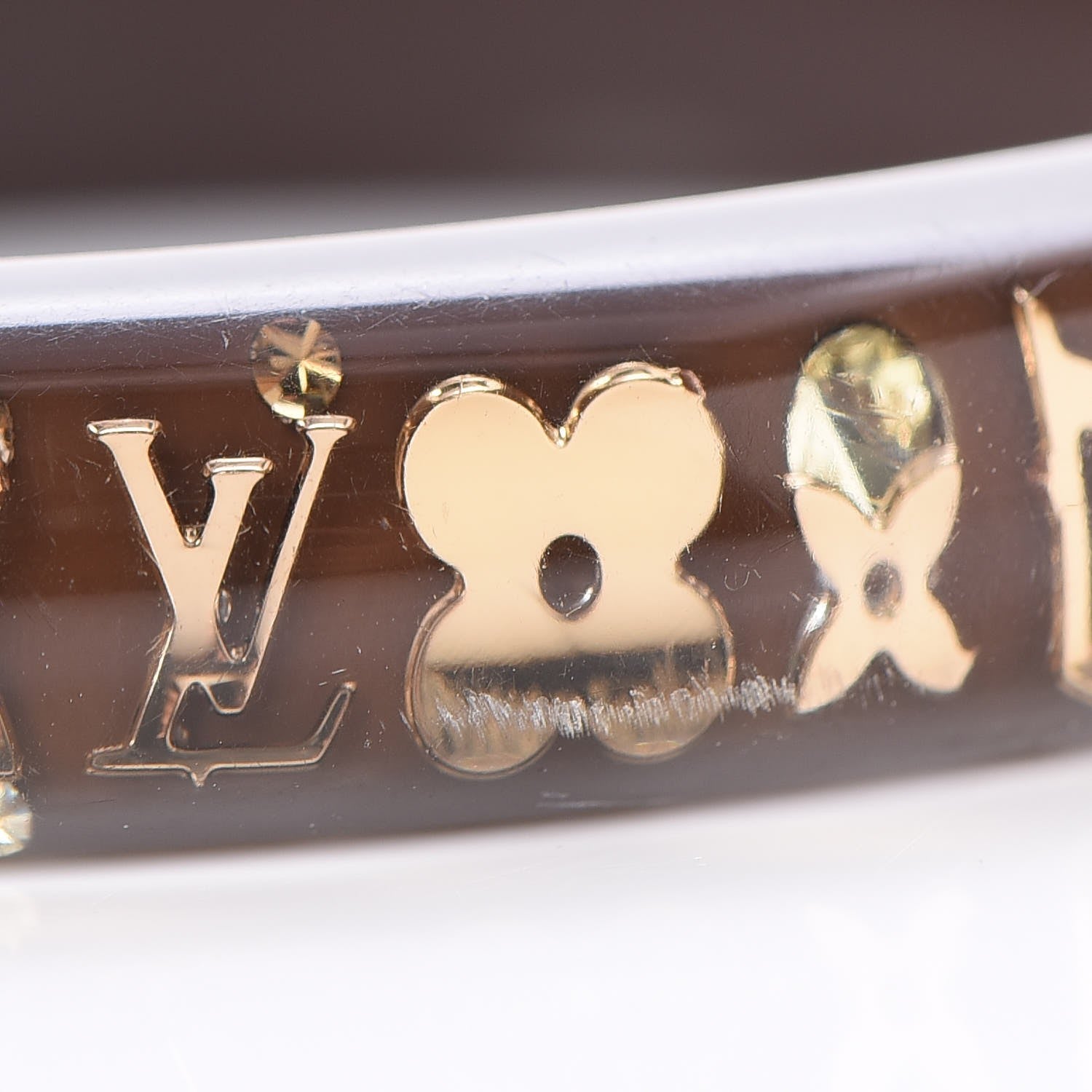 Louis Vuitton Resin Swarovski Medium Inclusion Bracelet PM Marron 4 of 4