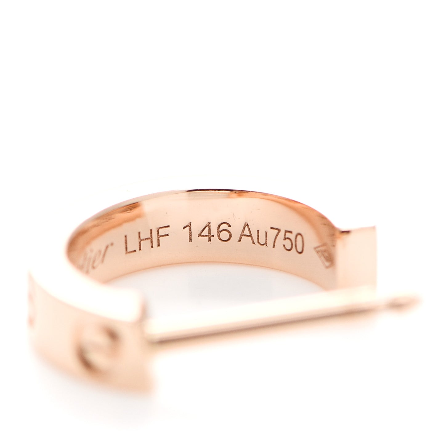 18K Pink Gold Small LOVE Hoop Earrings