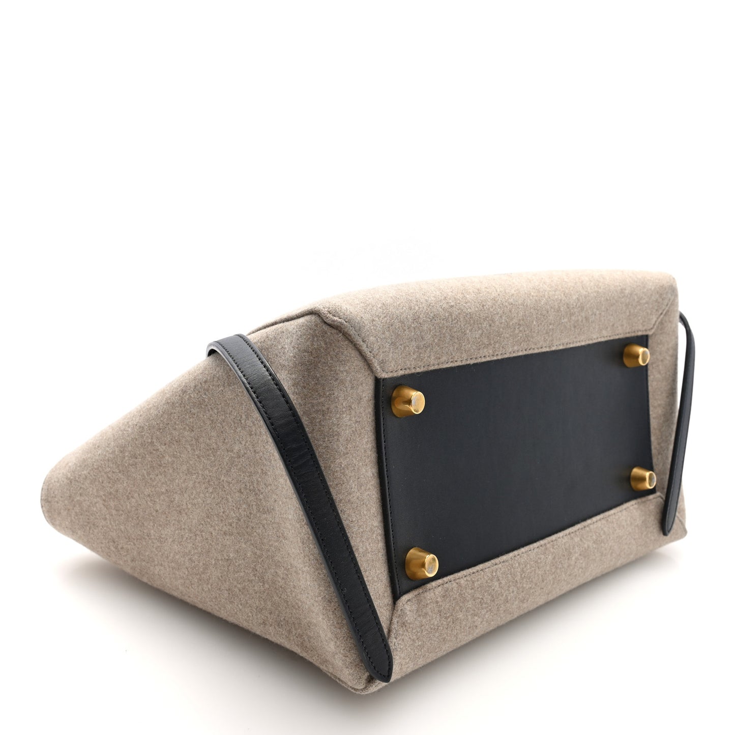 Felt Smooth Calfskin Mini Belt Bag Beige