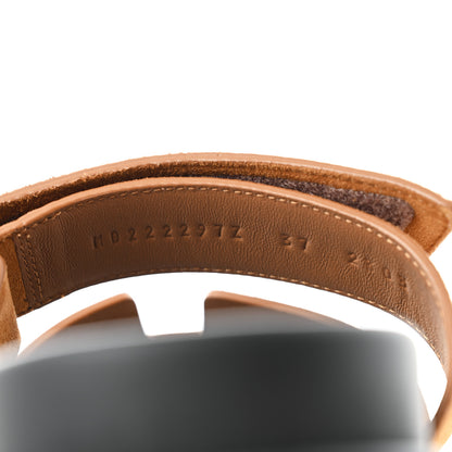 Hermes Suede Goatskin Womens Chypre Sandals 37 Naturel 6 of 9