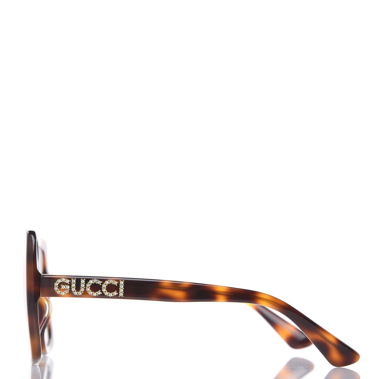 Gucci Crystal Square Frame Sunglasses GG0418S Tortoiseshell 2 of 8