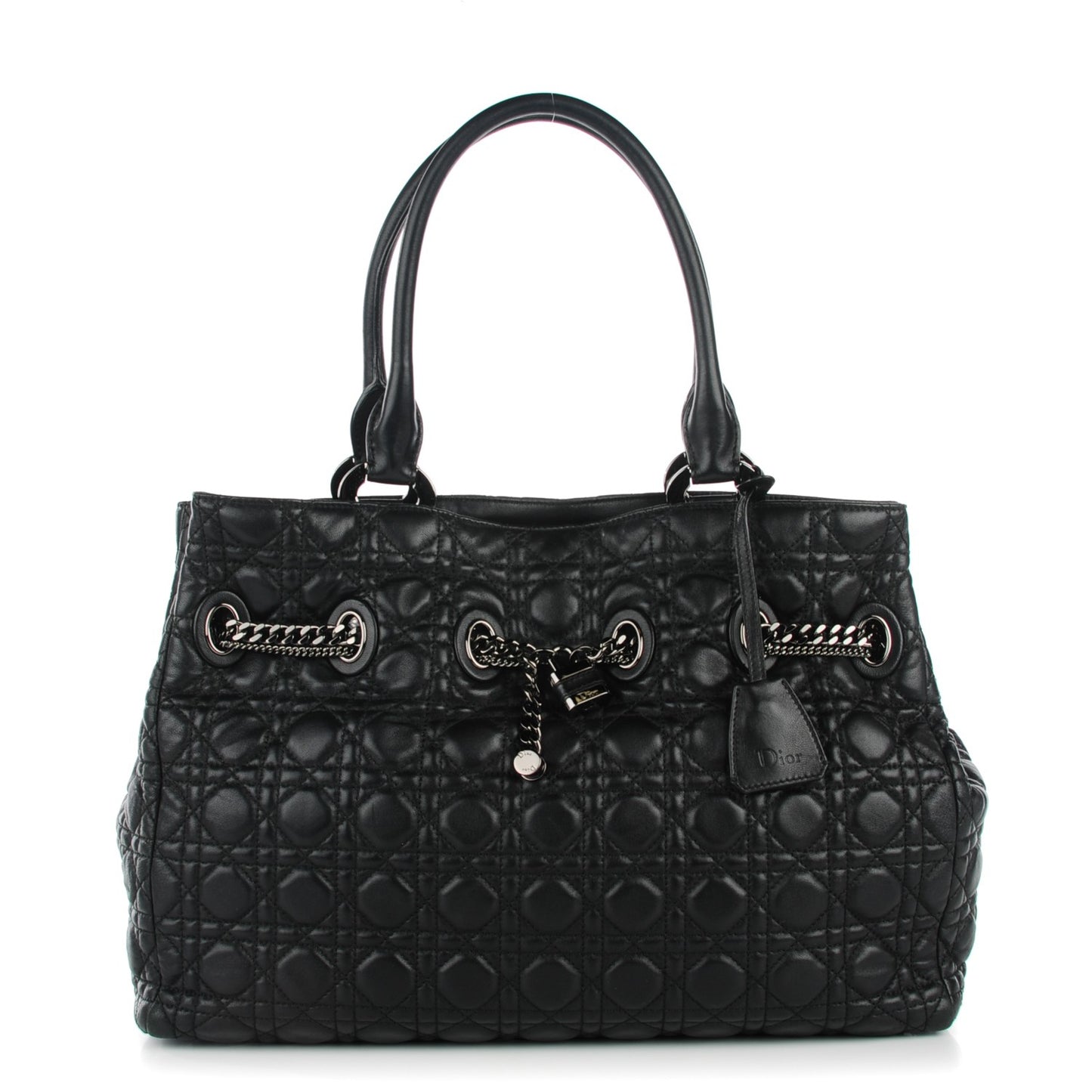 Lambskin Cannage Chri Chri Tote Black
