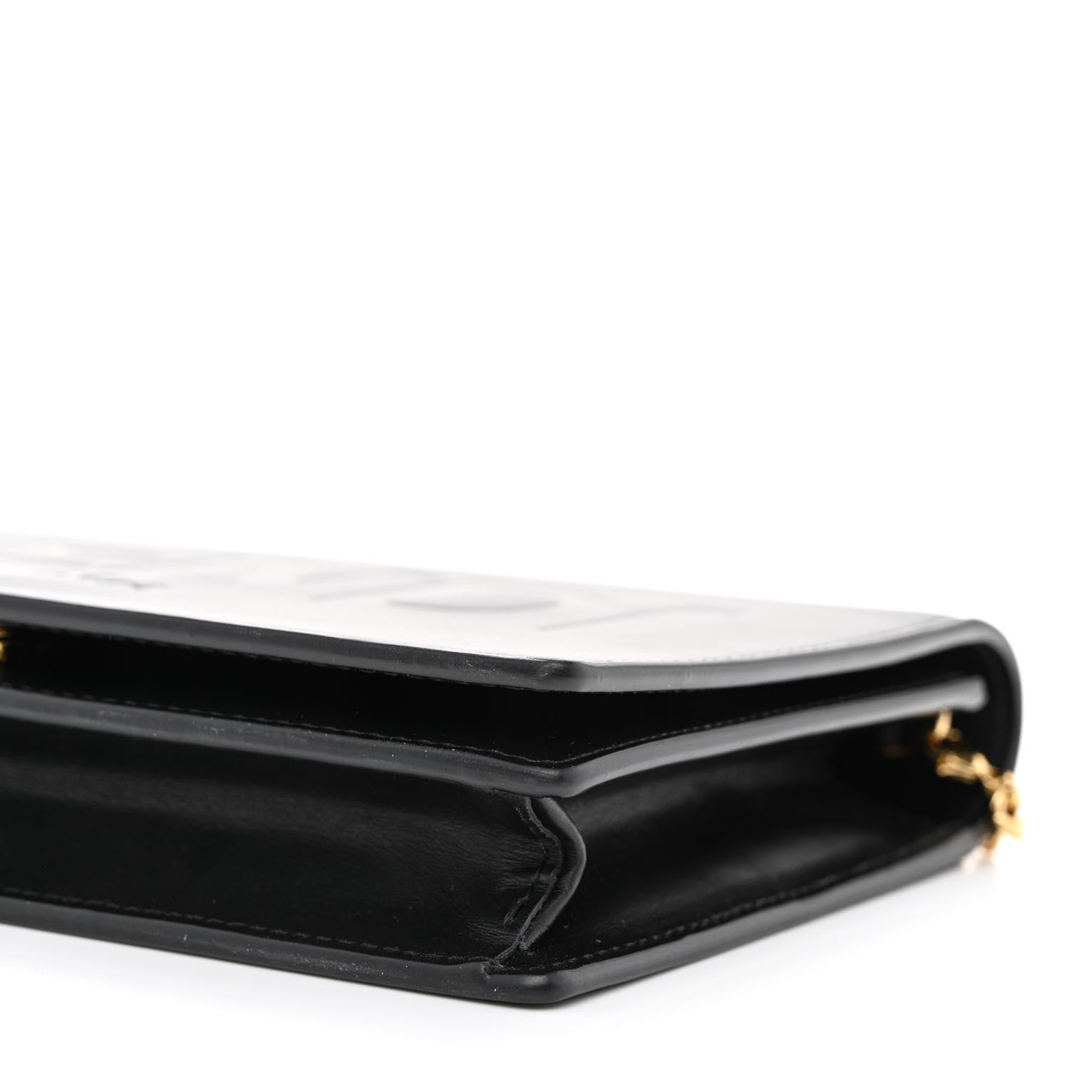 Fendi Vitello King Tamponato Logo Embossed Medium Wallet On Chain Black 10 of 10