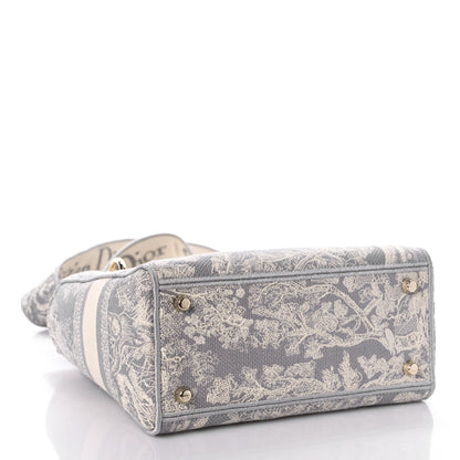 Christian Dior Canvas Toile De Jouy Reverse Embroidered Medium Lady D-Lite Fluorescent Grey 4 of 11