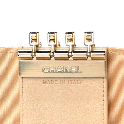 Chanel Iridescent Caviar Quilted Classic 4 Key Holder Wallet Beige 7 of 11