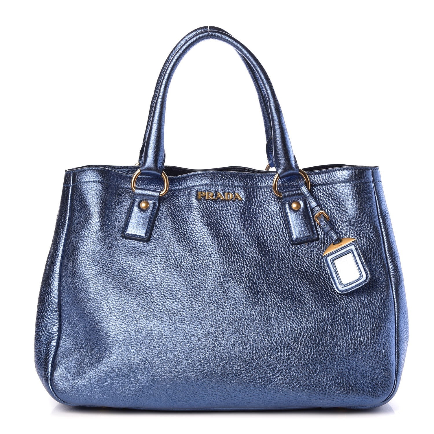 Prada Vitello Daino Shopping Tote Denim Mordore 1 of 7