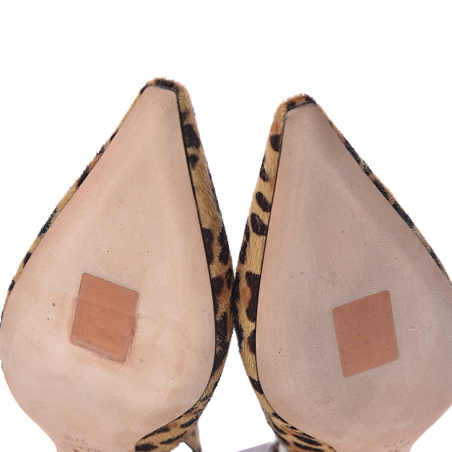 Calf Hair Lambskin Leopard Sweet D Slingback Pumps 37.5