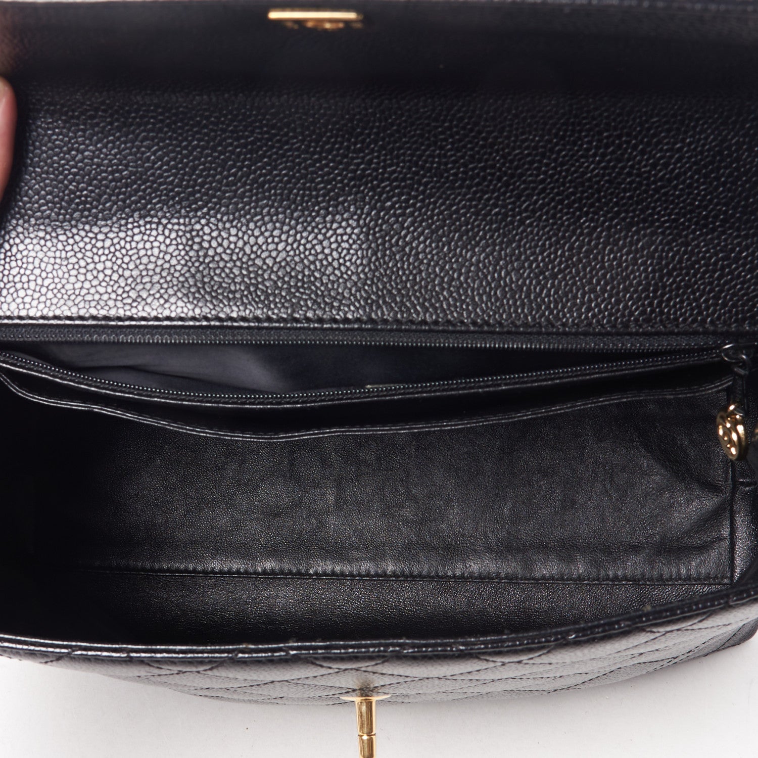 Chanel Caviar Quilted Jumbo Kelly Flap Black 6 of 9