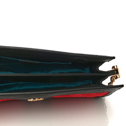 Gucci Suede Patent Web Small Ophidia Chain Shoulder Bag Hibiscus Red Black 4 of 9