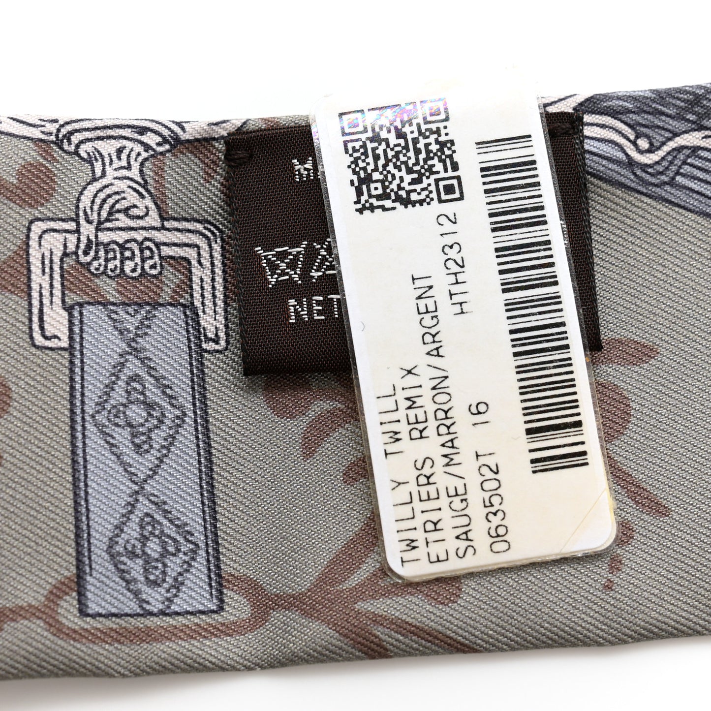 Silk Etriers Remix Twilly Sauge Marron Argent