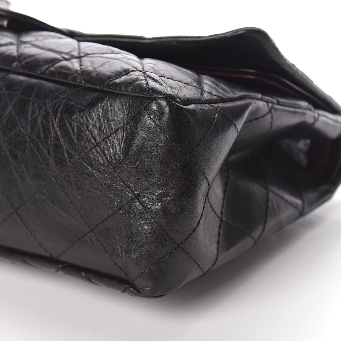 Aged Calfskin Quilted 2.55 Reissue 227 Flap Black