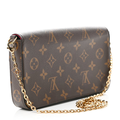 Louis Vuitton Monogram Pochette Felicie Chain Wallet Fuchsia 3 of 11